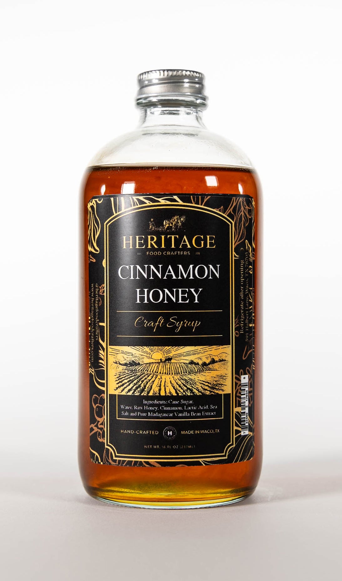16oz Handcrafted Premium Cinnamon Honey Coffee Syrup – Heritage