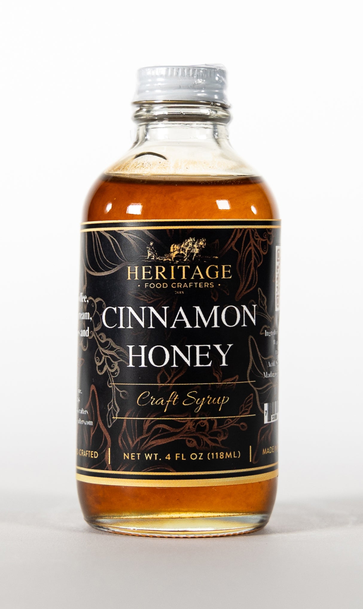 4oz Handcrafted Premium Cinnamon Honey Coffee Syrup – Heritage