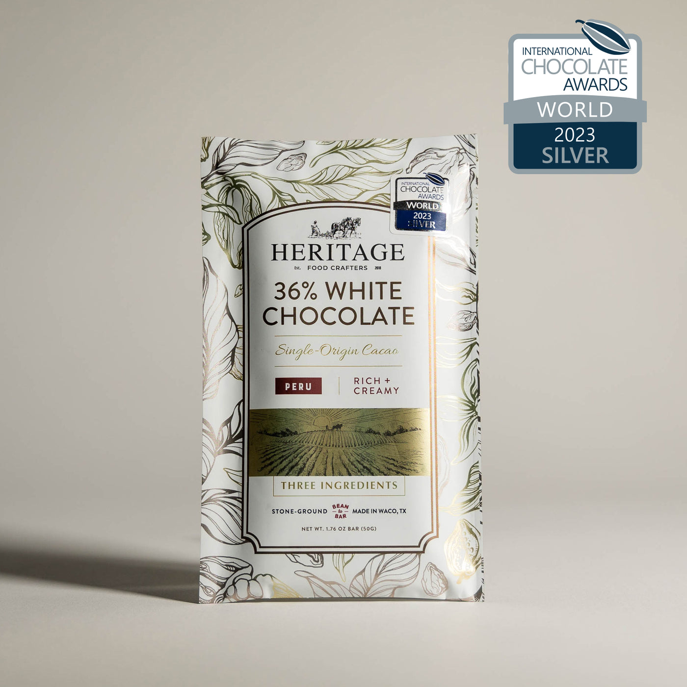36% White Chocolate Bar 50g - Pure, Indulgent, Award-Winner