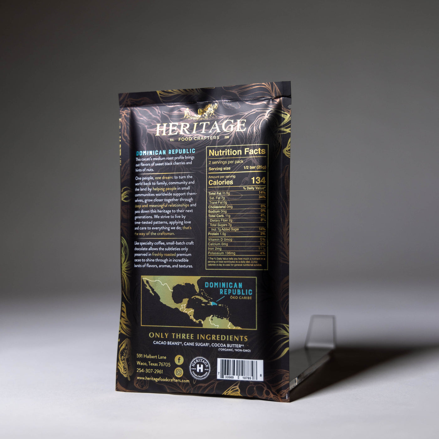 72% Dominican Republic Chocolate Bar 50g