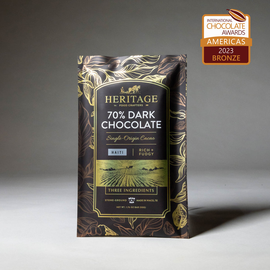 70% Haiti - Single Origin Dark Chocolate Bar – Heritage Food Crafters