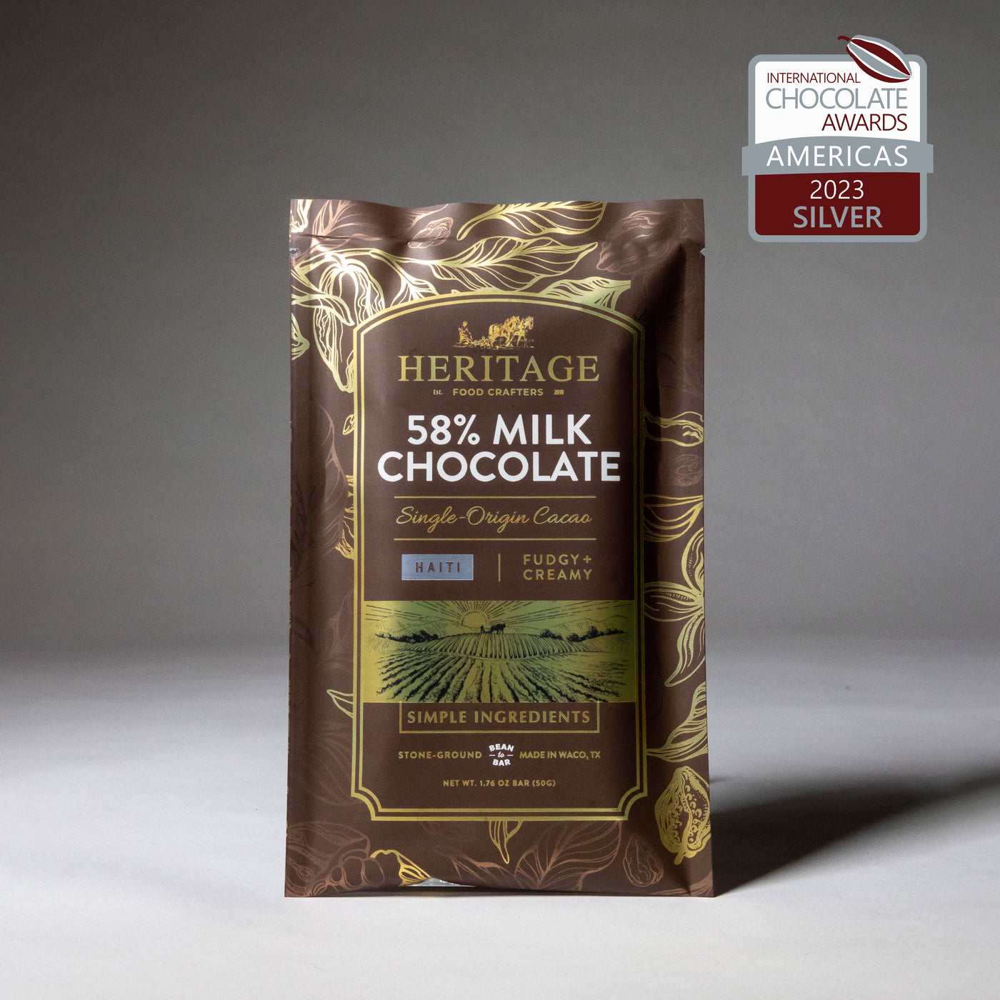 58% Dark Milk Chocolate Bar 50g