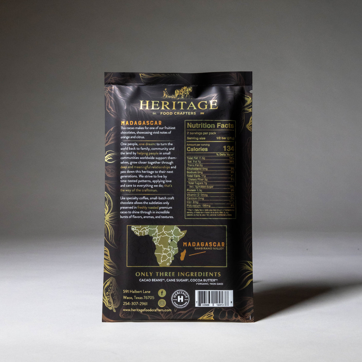 72% Madagascar Chocolate Bar 50g