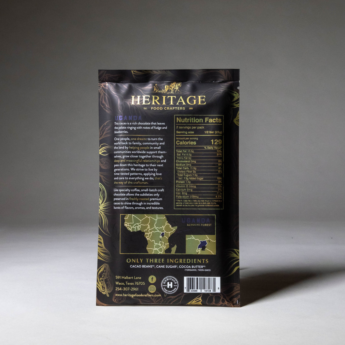 70% Uganda Chocolate Bar 50g